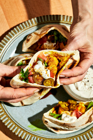 Roast Cauliflower Kebabs with Tahini Yoghurt Sauce