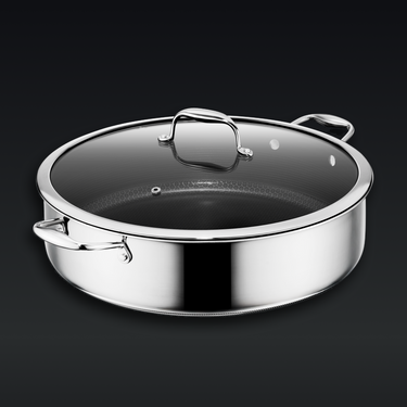 Hybrid Deep Sauté Pan with Lid, 9.5 Litre