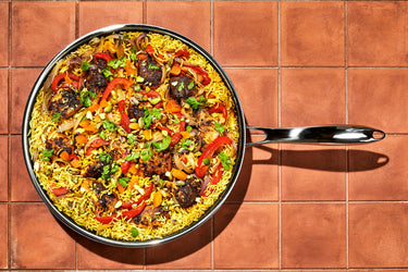 One Pan Ras el Hanout Chicken and Apricot Pilaf