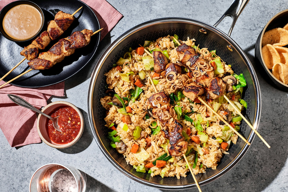Indo Dutch Fried Rice with Chicken Satay – HexClad Cookware UK