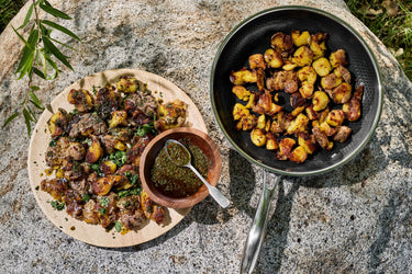 Crispy Smashed Potatoes with Chermoula