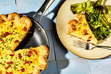 Quiche Lorraine with a Cheddar and Chive Pastry