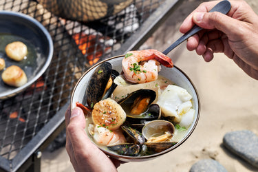 Summer Seafood Stew with Garlic-Miso Broth