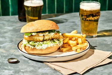 Crispy Barramundi Sandwich with Green Chilli Tartare and Slaw