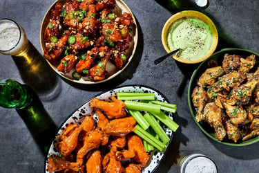 Gameday Wing Trio: Buffalo Wings, Sticky Gochujang Wings & Zesty Garlic-Parm Wings