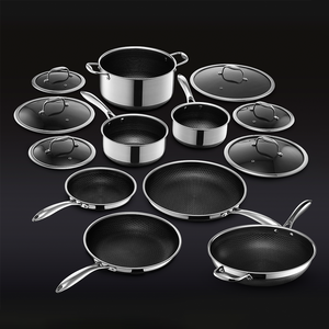 13 pc HexClad Hybrid Cookware Set w/ Lids