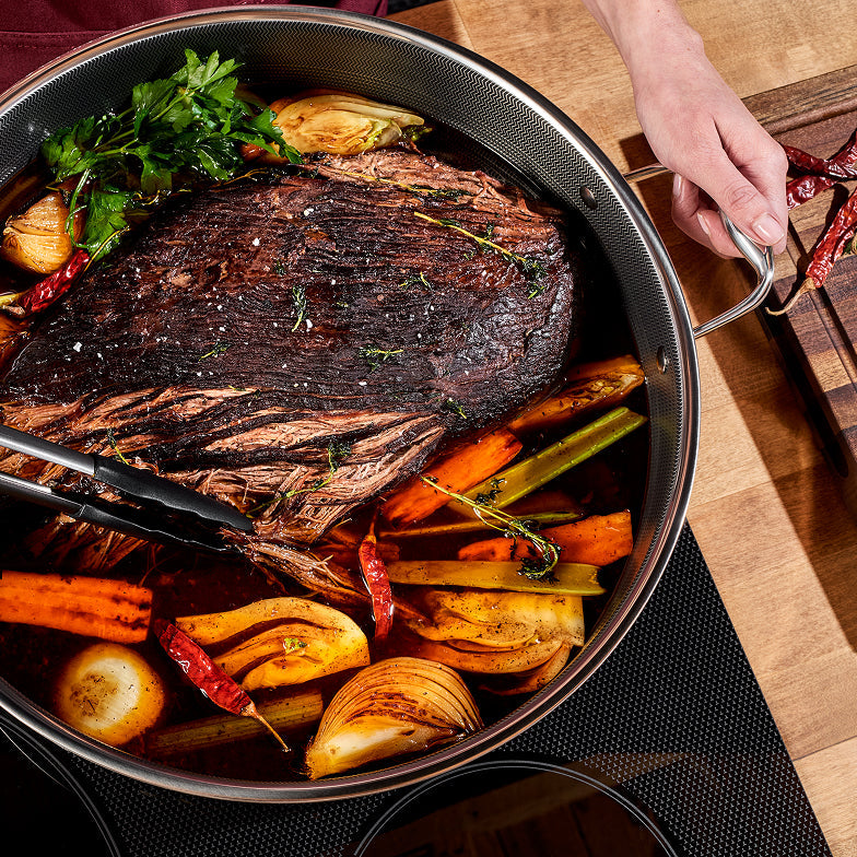 Hybrid Deep Sauté Pan with Lid, 9.5 Litre