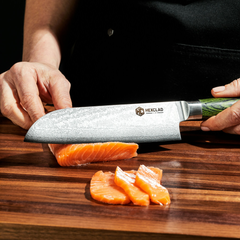 6 pc Japanese Damascus Steel Knife Set w/ Magnetic Knife Block