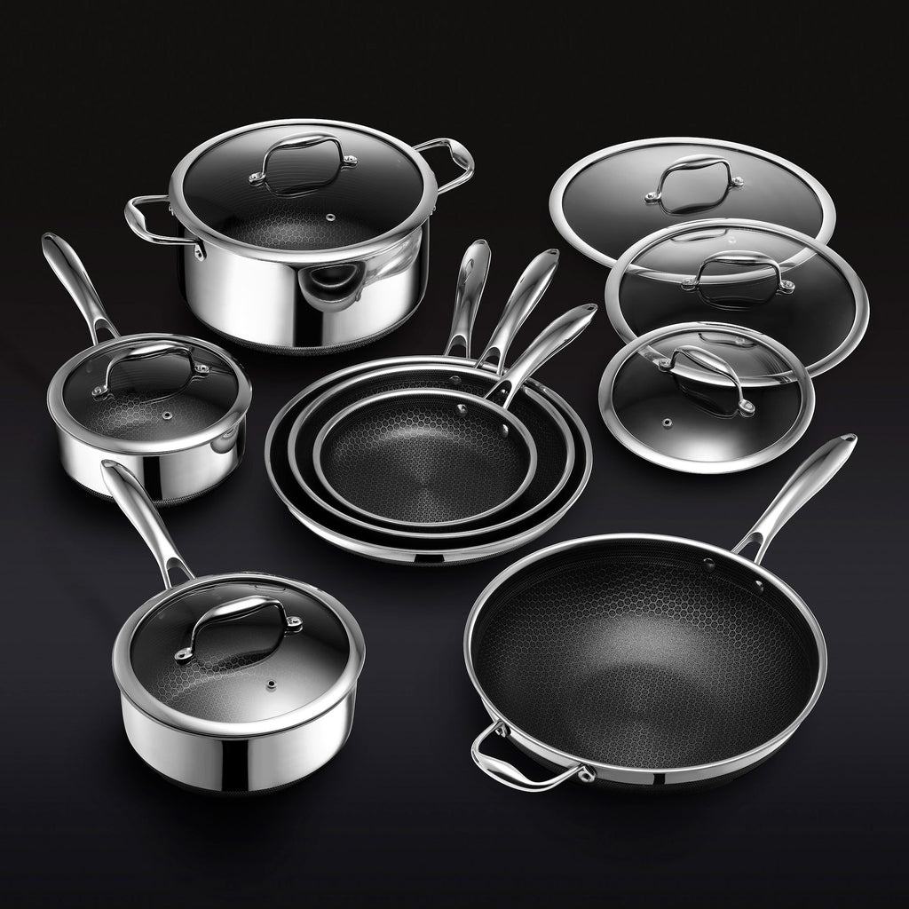 13 pc HexClad Hybrid Cookware Set w/ Lids — Default Title