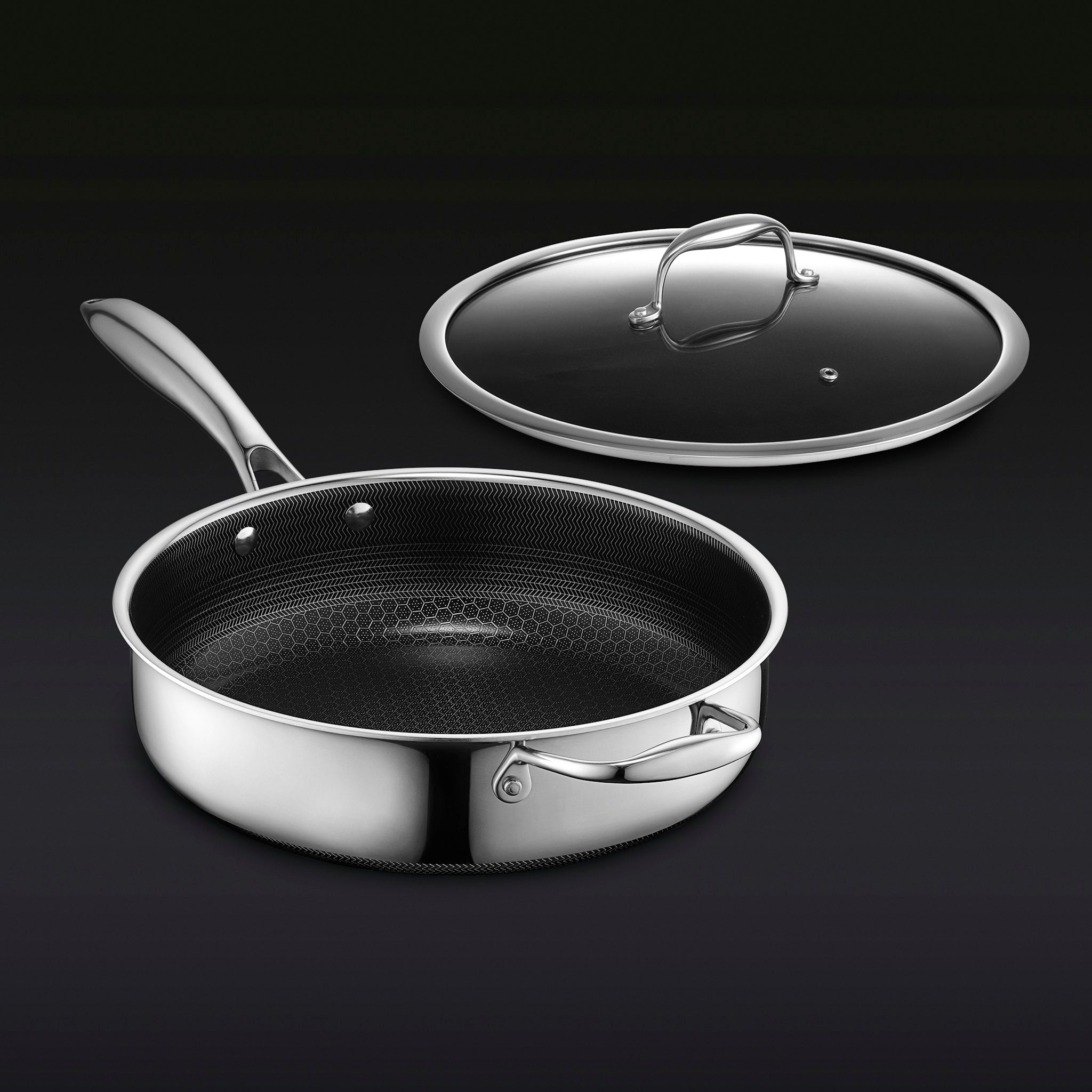 3 Litre Hybrid Deep Saute Pan with Lid HexClad Cookware HexClad Cookware UK