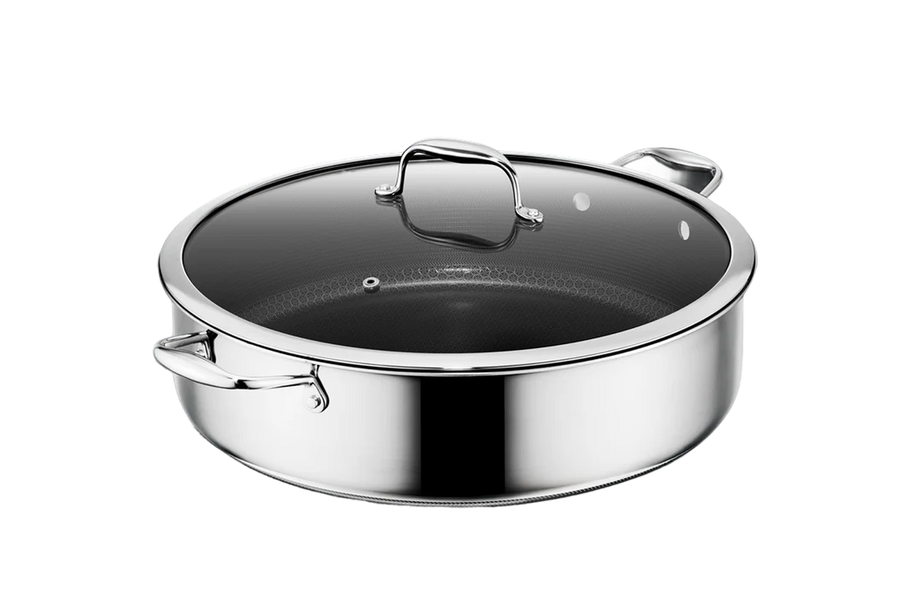Hybrid Deep Sauté Pan with Lid, 9.5 Litre